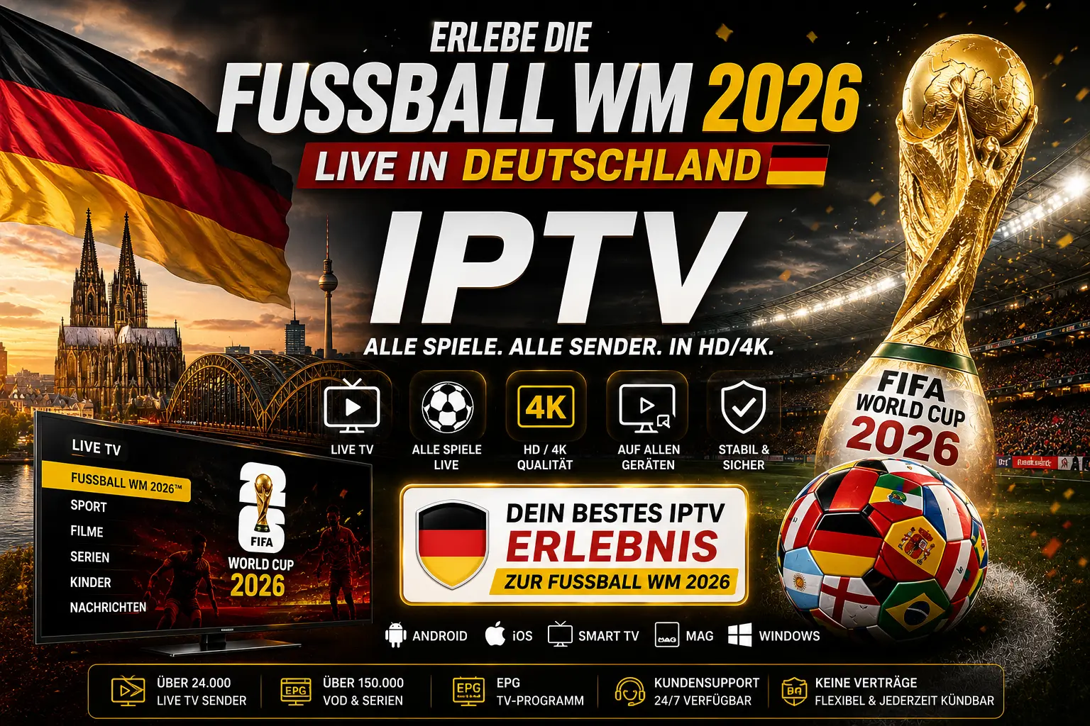 Fußballabend in Deutschland mit IPTV Sport Streaming